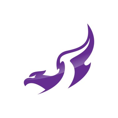 Kartal kuş Logo soyut tasarım. Uçan Yükselen Şahin Logotürü konsept simgesi.