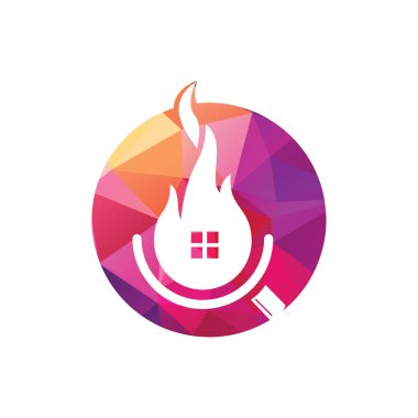 Ev Teftişi Logo Şablonu, Güvenlik ve evin yangından korunması.