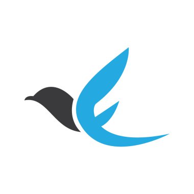 Kartal logo şablonu vektör illüstrasyonlu yaratıcı ilk harf F.