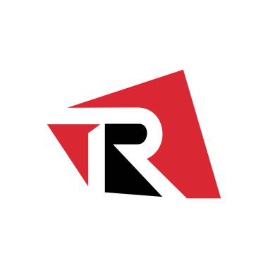 R harfi vektör logosu tasarımı. R harfi logo tasarım vektör çizim şablonu.