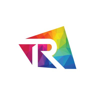 R harfi vektör logosu tasarımı. R harfi logo tasarım vektör çizim şablonu.