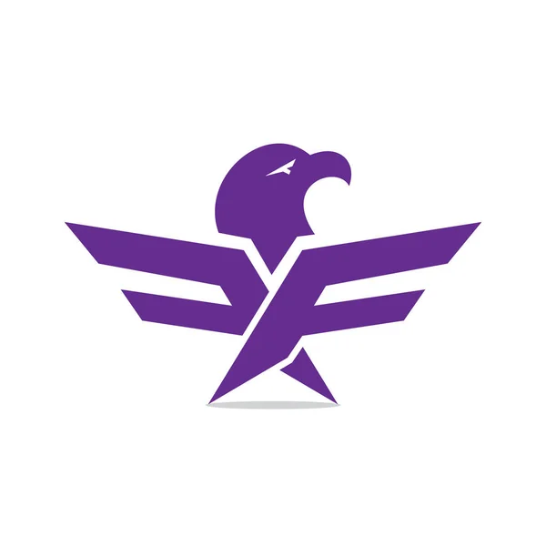 Kreativer Anfangsbuchstabe Mit Adler Vogel Logo Vorlage Vektorillustration — Stockvektor