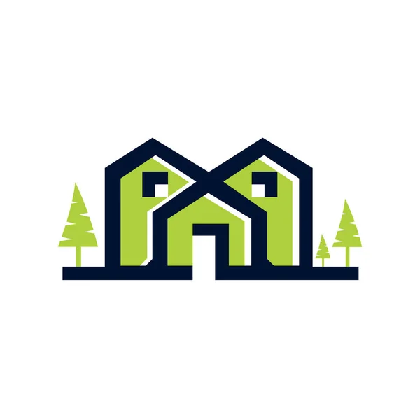 Εξοχική Κατοικία Πράσινο Σπίτι Εικονίδιο Για Πρακτορείο Οικολογία Concept Home — Διανυσματικό Αρχείο