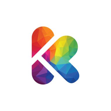 Harf K renkli konsept illüstrasyon vektör tasarım şablonu. Yaratıcı sanayi için uygun, multimedya, eğlence, eğitim, dükkanı ve herhangi bir iş ilgili.