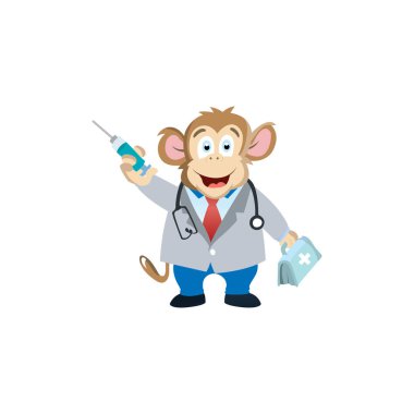 Maymun Doktor Maskot Logosu
