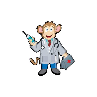 Maymun Doktor Maskot Logosu