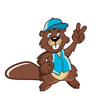 Zafer işareti çizimi olan sincap..