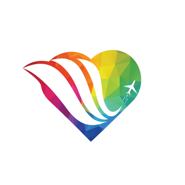 Diseño Del Logotipo Del Viaje Del Amor Agencia Viajes Aventura — Vector de stock