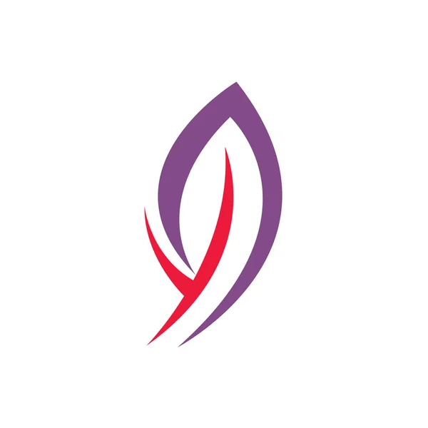 Logo Ikon Elemen Alam Ekologi Daun Hijau Vektor - Stok Vektor