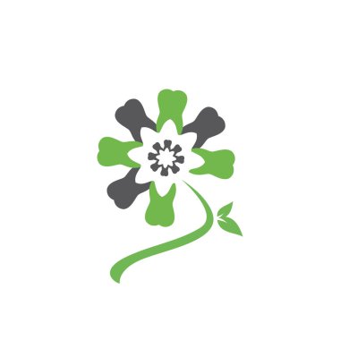 Diş Logosu Tasarımı için Diş Çiçeği Çemberi deseni. Diş sağlığı logosu tasarımı.