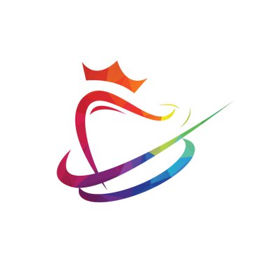 Diş veya diş hekimi için taç resimli logo şablonu tasarımı.