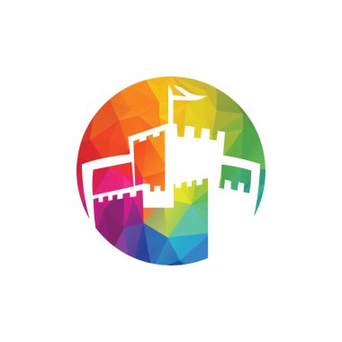 Kale logo tasarım konsept vektörü. Kale Kulesi logosu Şablon Vektör.