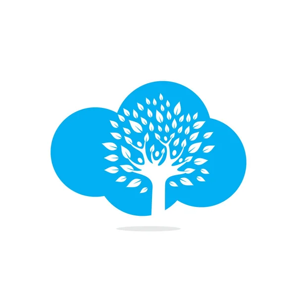 Дизайн Логотипа Family Tree Cloud Shape Family Tree Икона Дизайна — стоковый вектор