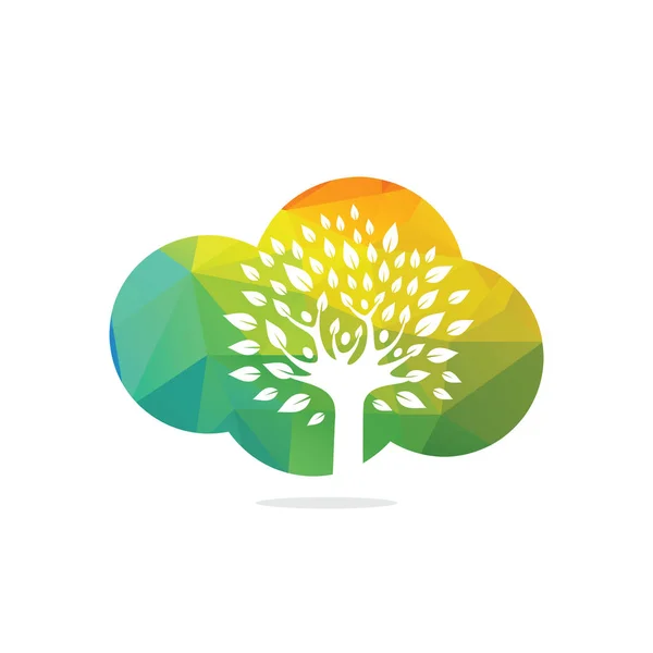 Дизайн Логотипа Family Tree Cloud Shape Family Tree Икона Дизайна — стоковый вектор