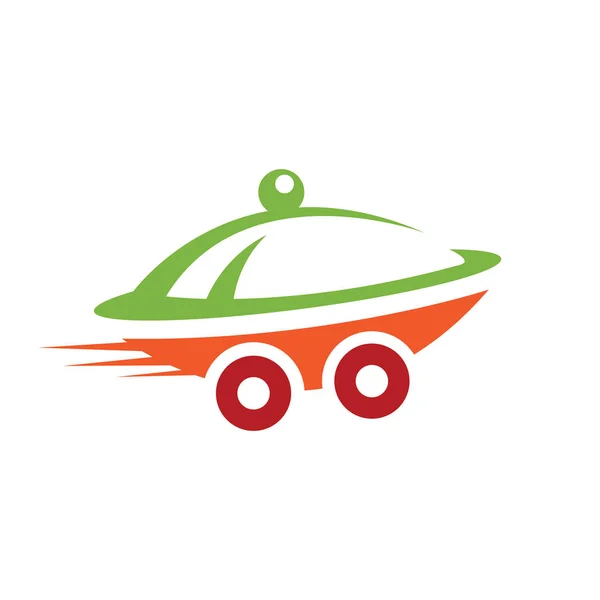 Дизайн Логотипа Доставки Продуктов Питания Знак Быстрая Доставка — стоковый вектор