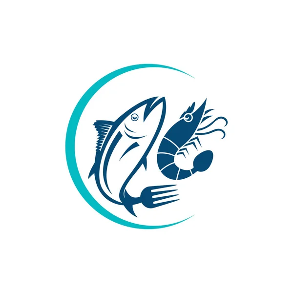Seafood Restaurant Vector Logo Design Seafood Best Quality Logo Market — Stock Vector