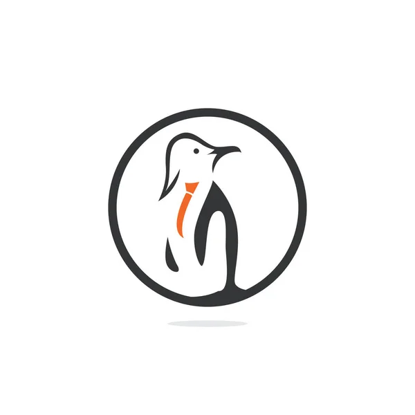 Pinguin Mit Krawattenvektor Logo Design — Stockvektor