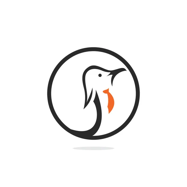 Pinguin Mit Krawattenvektor Logo Design — Stockvektor