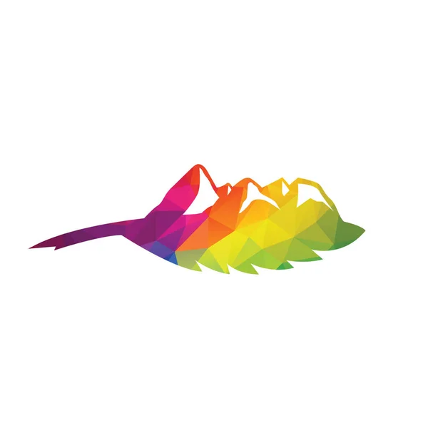 Montaña Pluma Vector Logo Diseño — Vector de stock