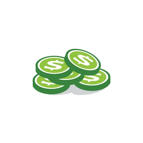 Dollar Coin Logo Icon Swoosh Graphic Element — Stock Vector