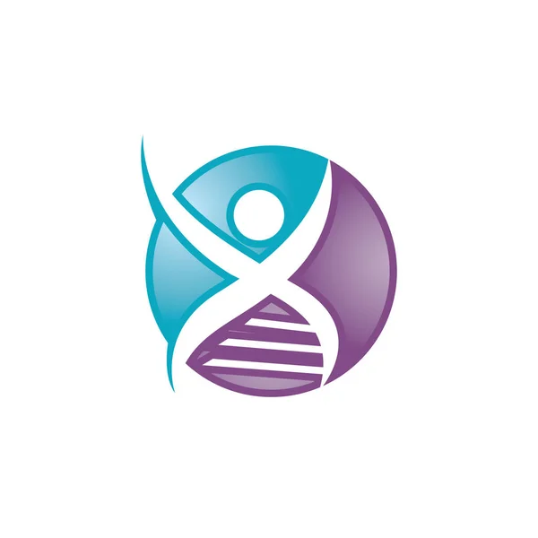 Людська Днк Генетичний Логотип Дизайн — стоковий вектор