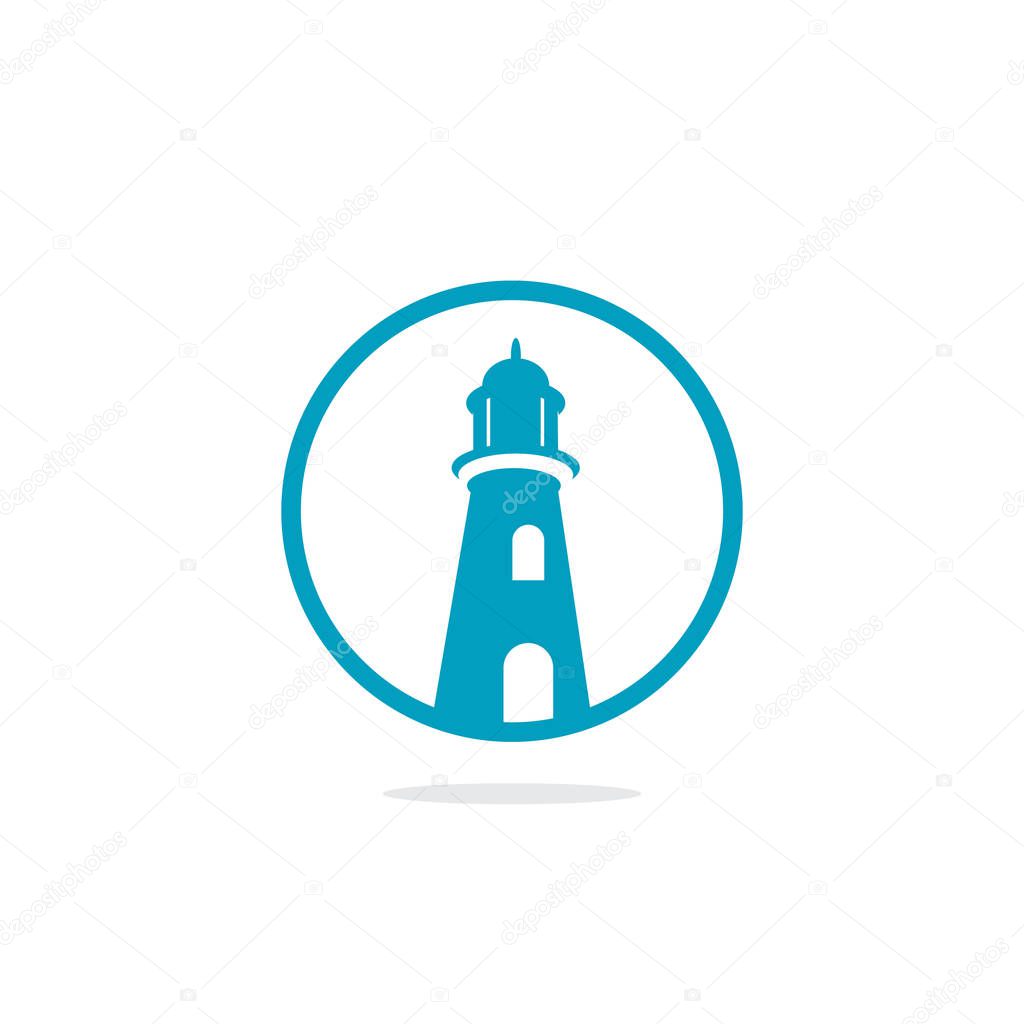 Lighthouse vector logo design. Lighthouse icon logo design vector template illustration.