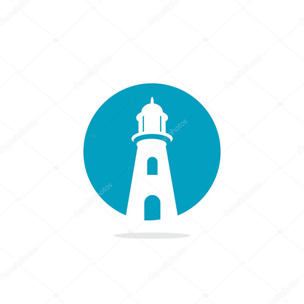 Lighthouse vector logo design. Lighthouse icon logo design vector template illustration.