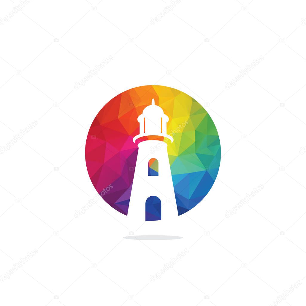 Lighthouse vector logo design. Lighthouse icon logo design vector template illustration.