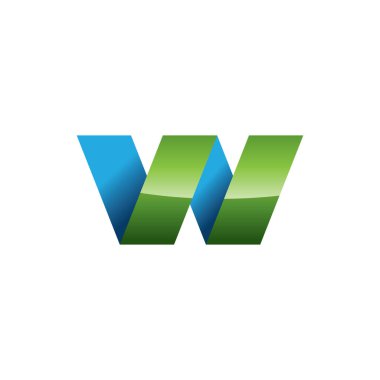 Creative letter W 3d vector logo design.