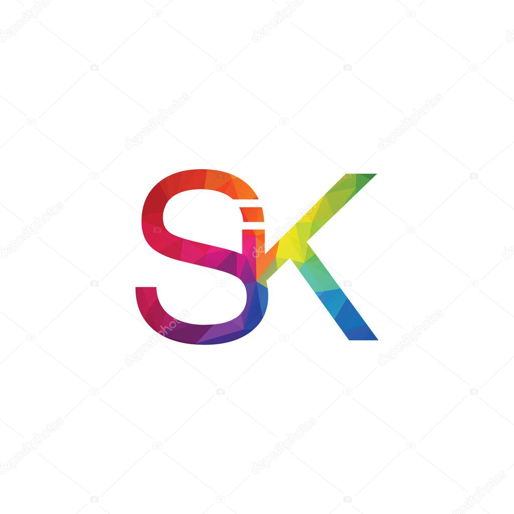 SK Letter Logo Vector Design Template.