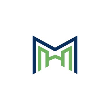 Mh vektör logosu tasarımı. İlk M H vektör logosu tasarımı kavramı.