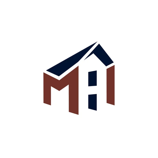 Letter House Real Estate Logo Home Initial Concept Construction Logo — 스톡 벡터