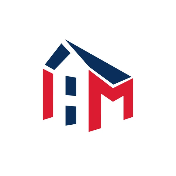 Letter House Real Estate Logo Home Initial Concept Construction Logo — 스톡 벡터