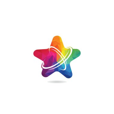 Yıldız ağı logosu tasarımı. Teknoloji logosu tasarım şablonu.