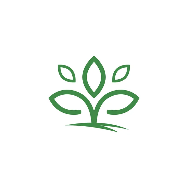 Зеленый Дизайн Логотипа Завода Абстрактный Вектор Органических Элементов Иконка Счастливая — стоковый вектор