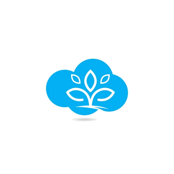 Дизайн Логотипа Cloud Tree Облачный Логотип Компании Бизнеса — стоковый вектор