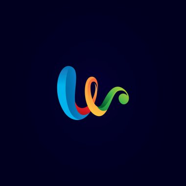 Creative letter W 3d vector logo design.