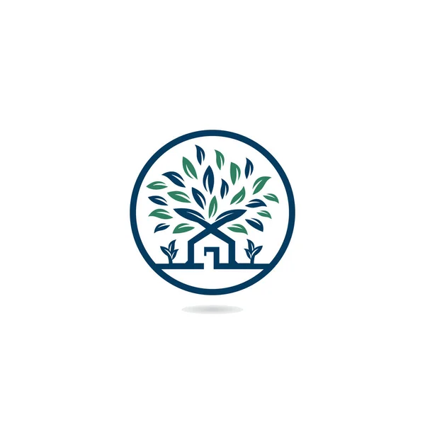 Дизайн Логотипа Деревянного Дома Шаблон Векторного Дизайна Eco House — стоковый вектор