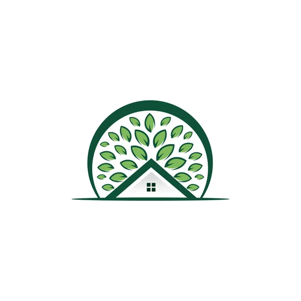Σχεδιασμός Λογότυπου Δεντρόσπιτο Πρότυπο Σχεδίασης Διανυσματικών Eco House — Διανυσματικό Αρχείο