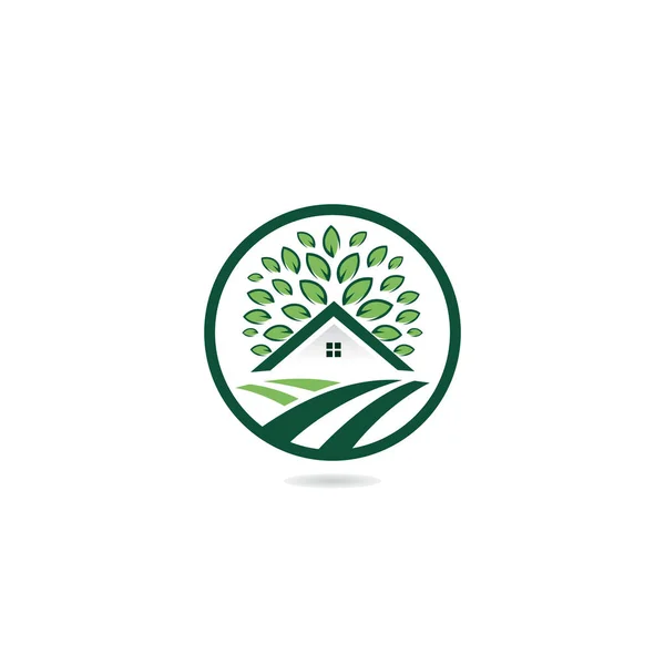 Дизайн Логотипа Деревянного Дома Шаблон Векторного Дизайна Eco House — стоковый вектор