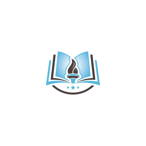 Livre Torche Éducation Logo Design — Image vectorielle