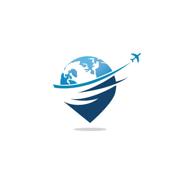 Globe Travel Logo Design Travel Tour Vector Logo Design Concept — 스톡 벡터