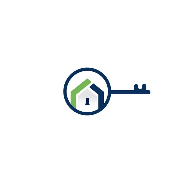 Δημιουργικό Κλειδί Και Σπίτι Σχεδιασμό Του Λογότυπου Ακινήτων Λογότυπο Σπίτι — Διανυσματικό Αρχείο