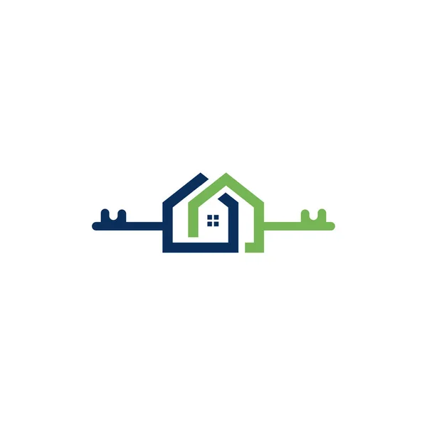 Δημιουργικό Κλειδί Και Σπίτι Σχεδιασμό Του Λογότυπου Ακινήτων Λογότυπο Σπίτι — Διανυσματικό Αρχείο