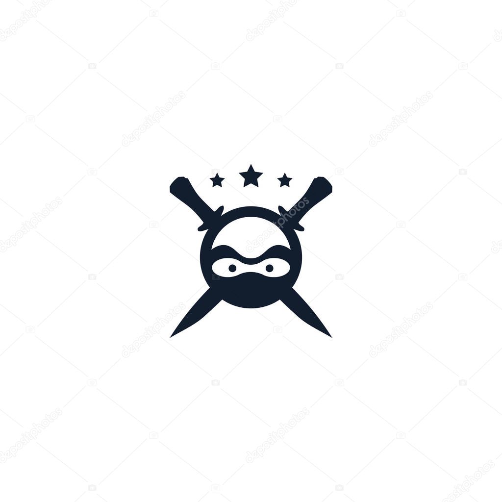Ninja vector logo design template.