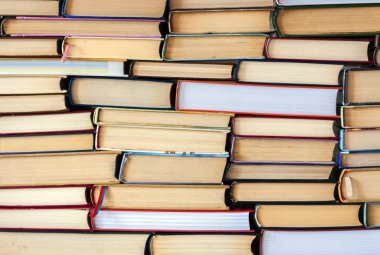 Kitap yığını eğitim konsepti arka plan, bir sürü kitap yığını .