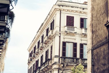 İtalya 'nın güzel şehri, Catania' nın tarihi sokağı, Sici