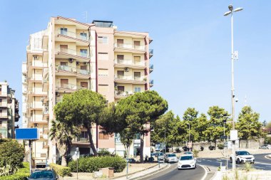 İtalya 'nın güzel şehri, Catania' nın tarihi sokağı, Sici