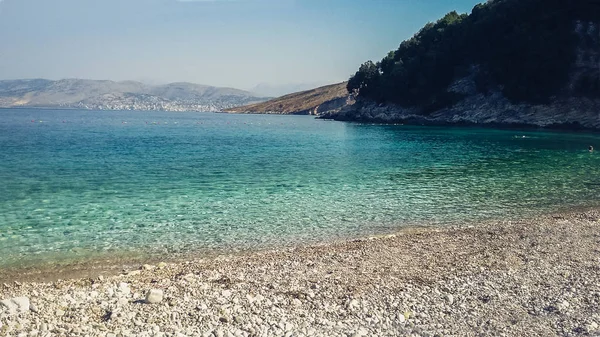 Spiaggia di Manastir, Saranda, Albania, Riviera Albanese, bellissima se — Foto Stock