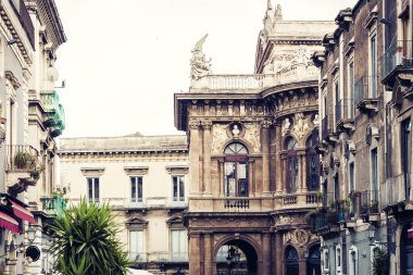 Teatro Massimo Bellini, Catania, Sicilya, Ita 'nın ünlü simgesi.